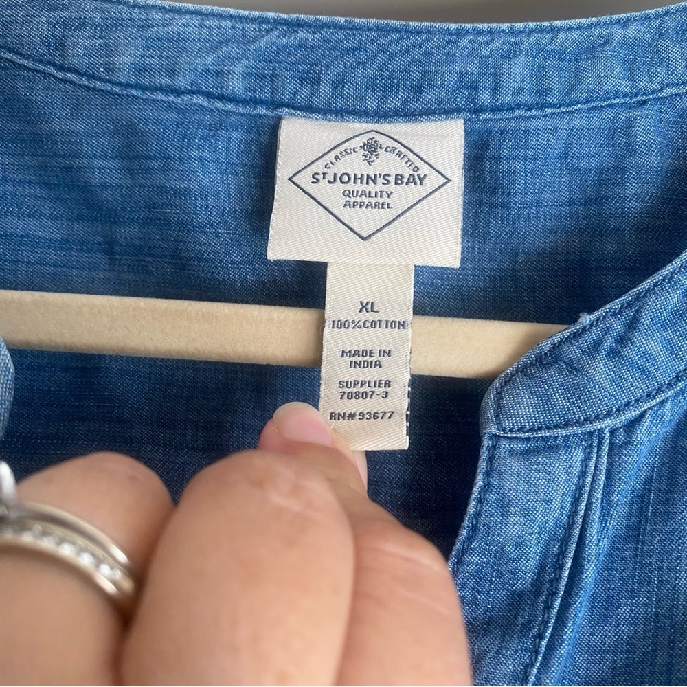 St. John's Bay Blue Denim Dress - Picture 2 of 3